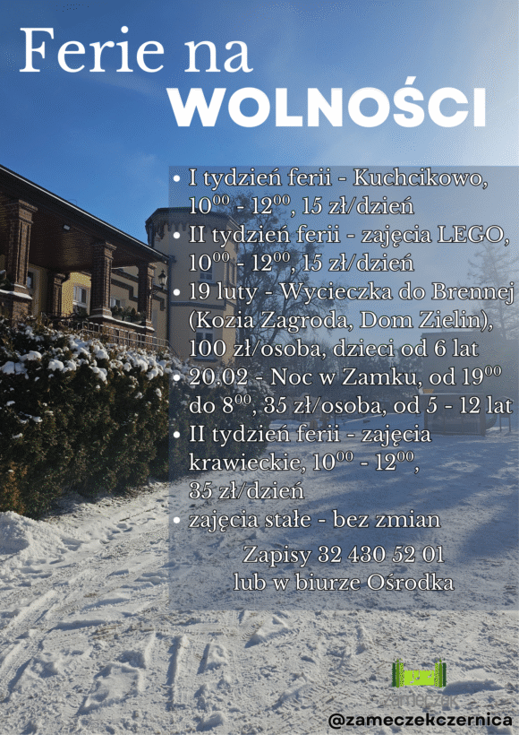 plakat - ferie 2026 Ferie na Wolności