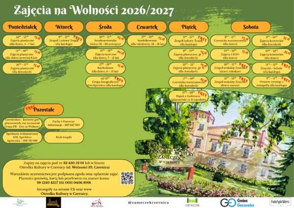 zajęcia - 20262027 OSTATNI Zajęcia na Wolności 2026 / 2027